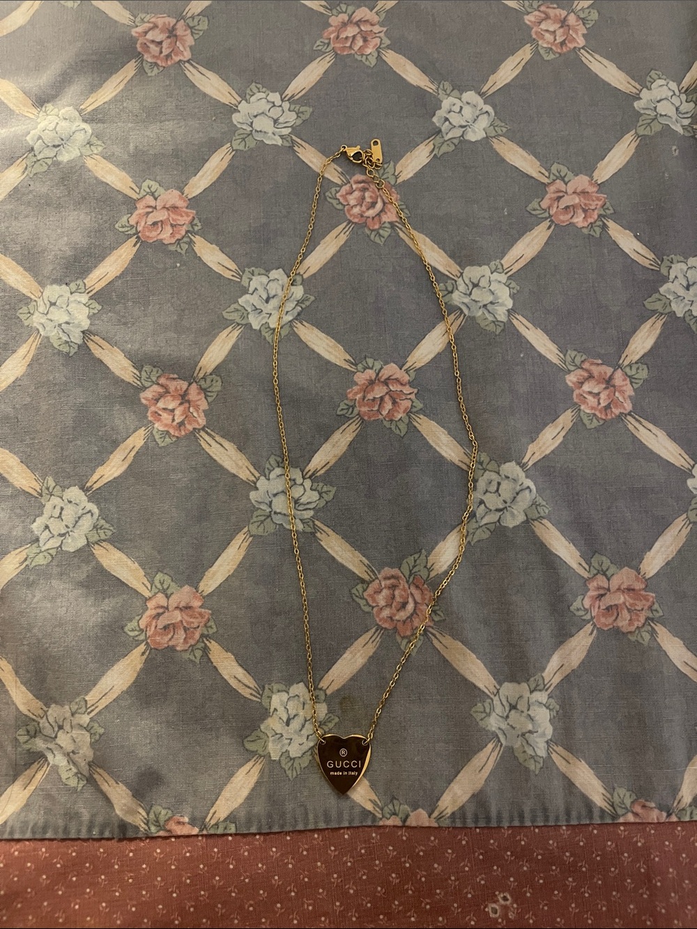 Gucci Gold Heart Pendant Necklace with Logo